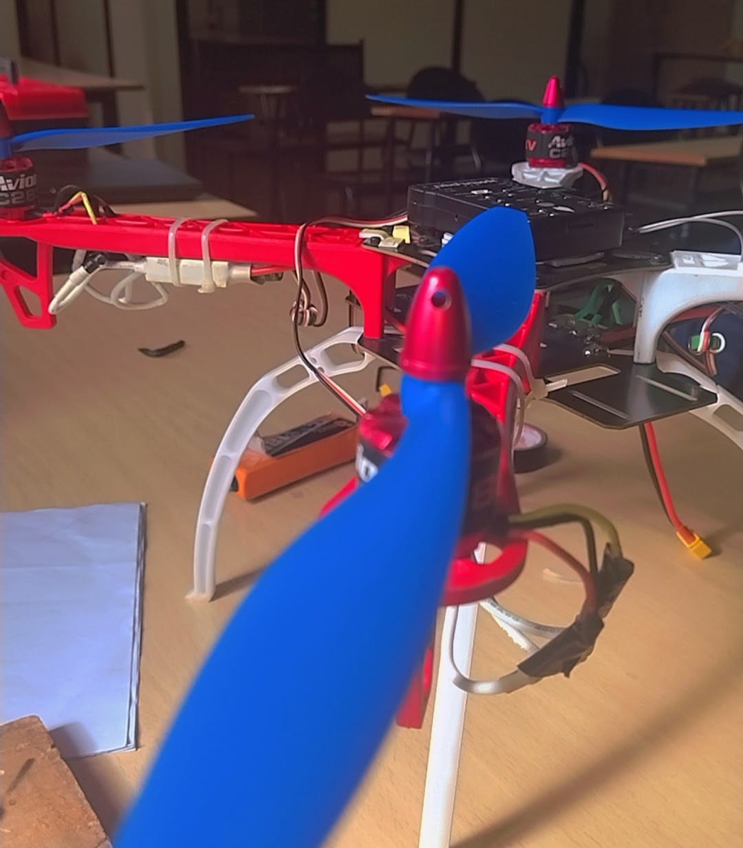 Close up of drone propeller blade